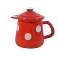 Emaille Milchkännchen Rot Weiß gepunktet Vintage 0,4L