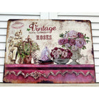 Shabby Blechschild Vintage Rosen Romantik 33cm