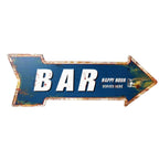Shabby Blechschild Bar Happy Hour Wanddeko 50cm