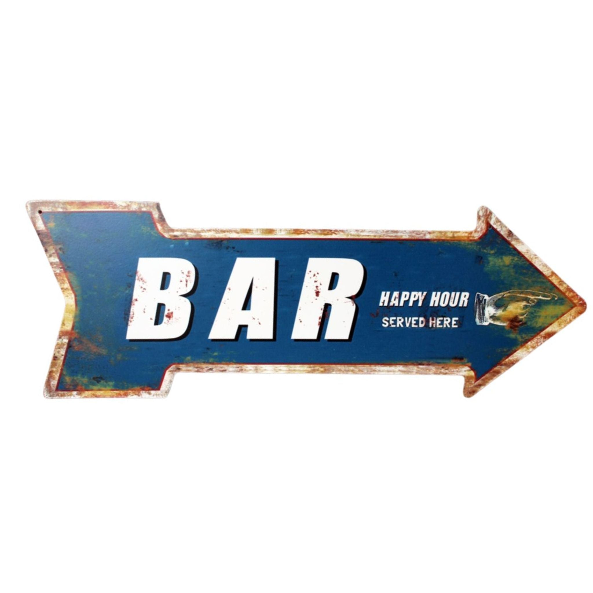 Shabby Blechschild Bar Happy Hour Wanddeko 50cm