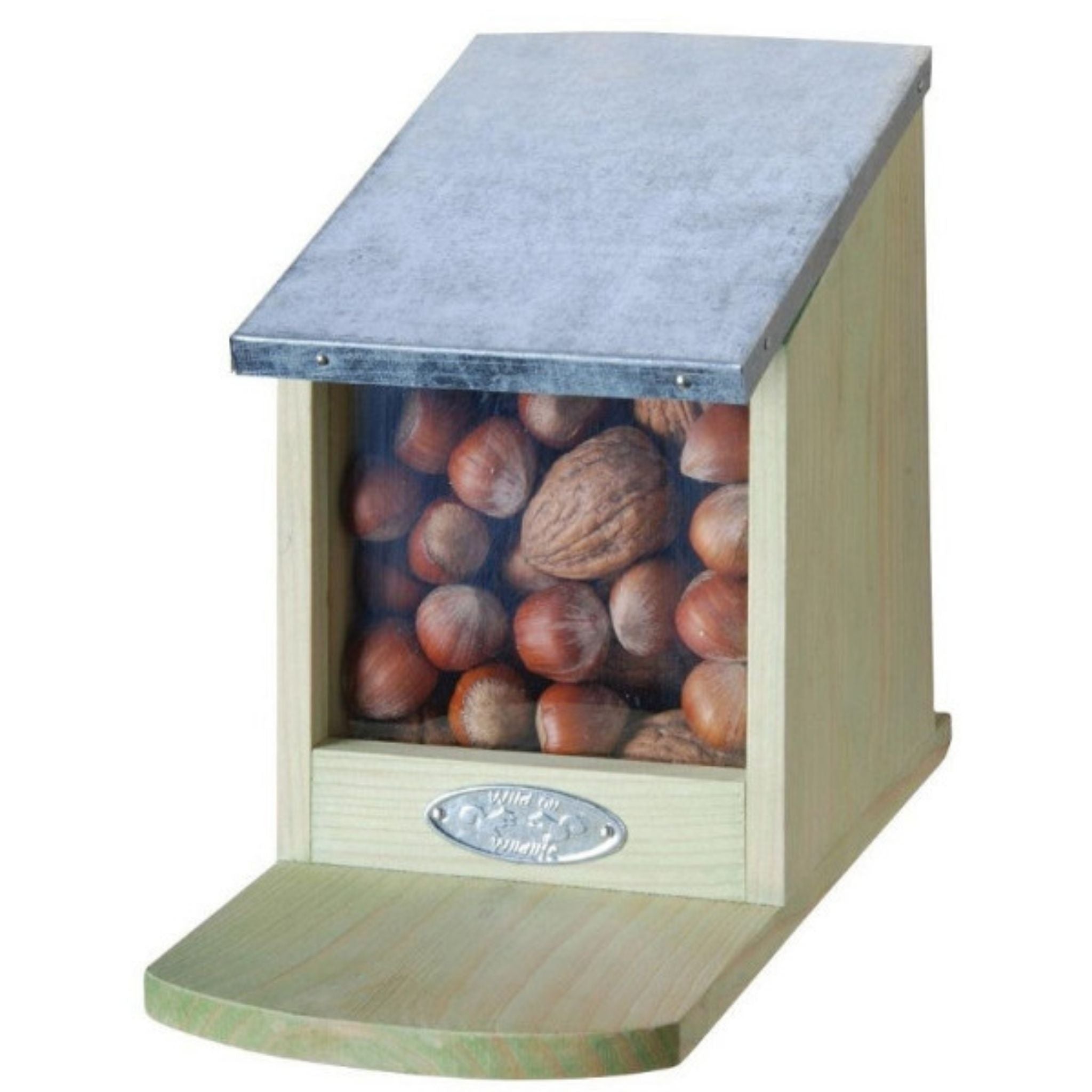 Eichhörnchen Futterhaus Naturholz Zink 23cm