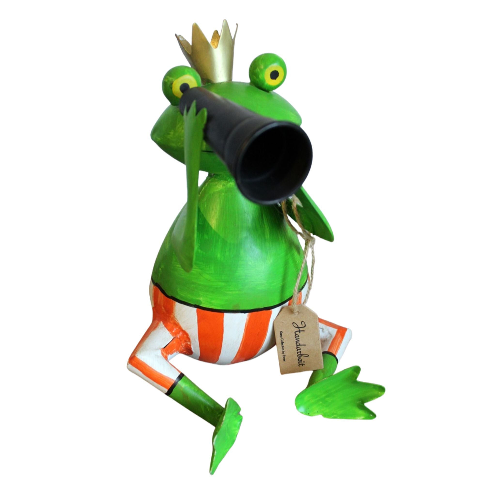 Gartenfigur Froschkönig mit Fernrohr