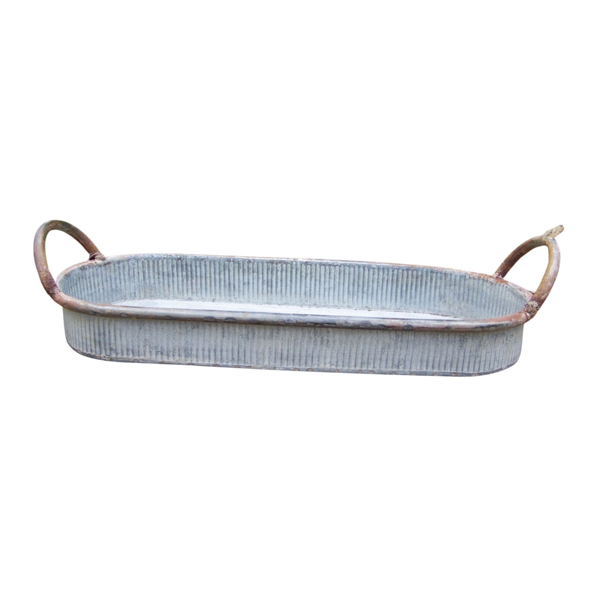 Zink Kerzenteller Tablett NEU Kerzenhalter Tischdeko L35cm