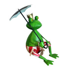 Gartenfigur Froschkönig mit Schirm