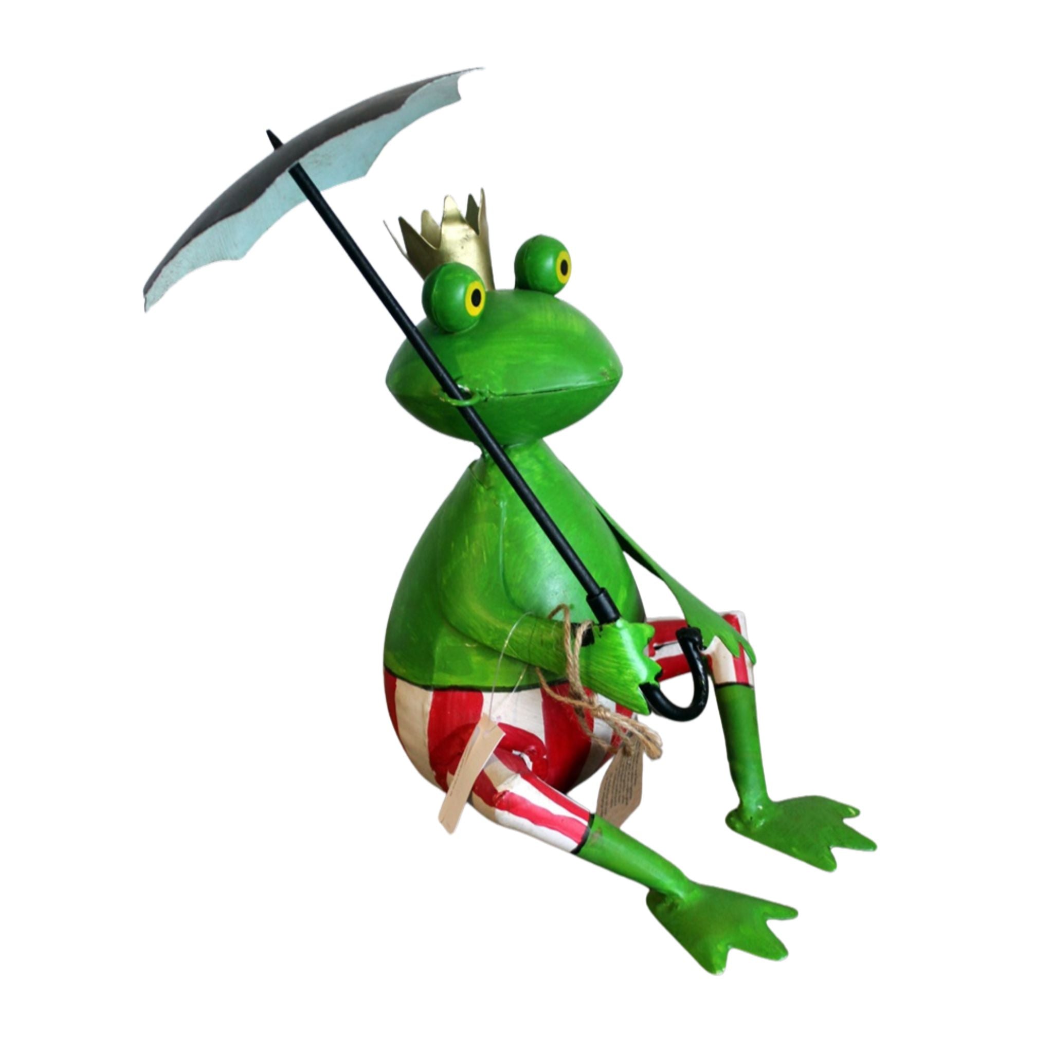 Gartenfigur Froschkönig mit Schirm