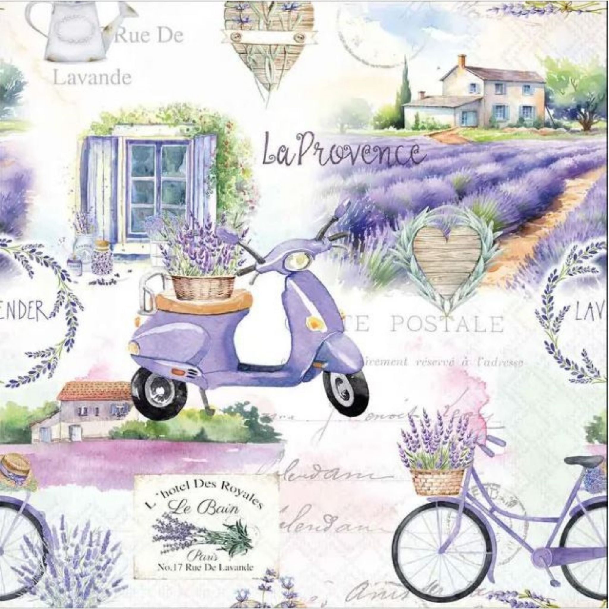 Geschirrtuch La Provence Landhaus 50x70cm