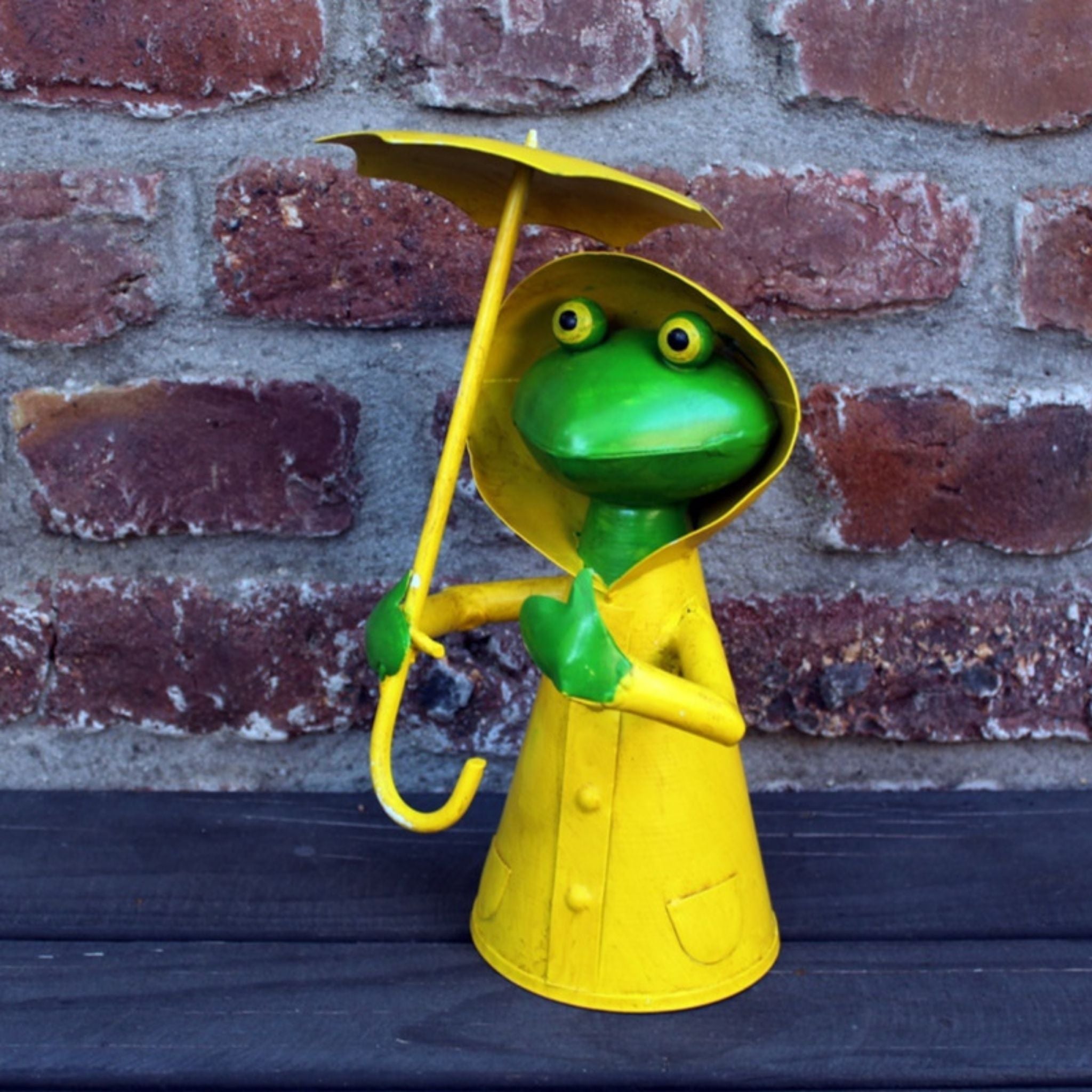 Zaunhocker Frosch mit Regenschirm maritim H26cm