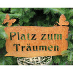 Rostschild Platz zum Träumen Dekoschild groß