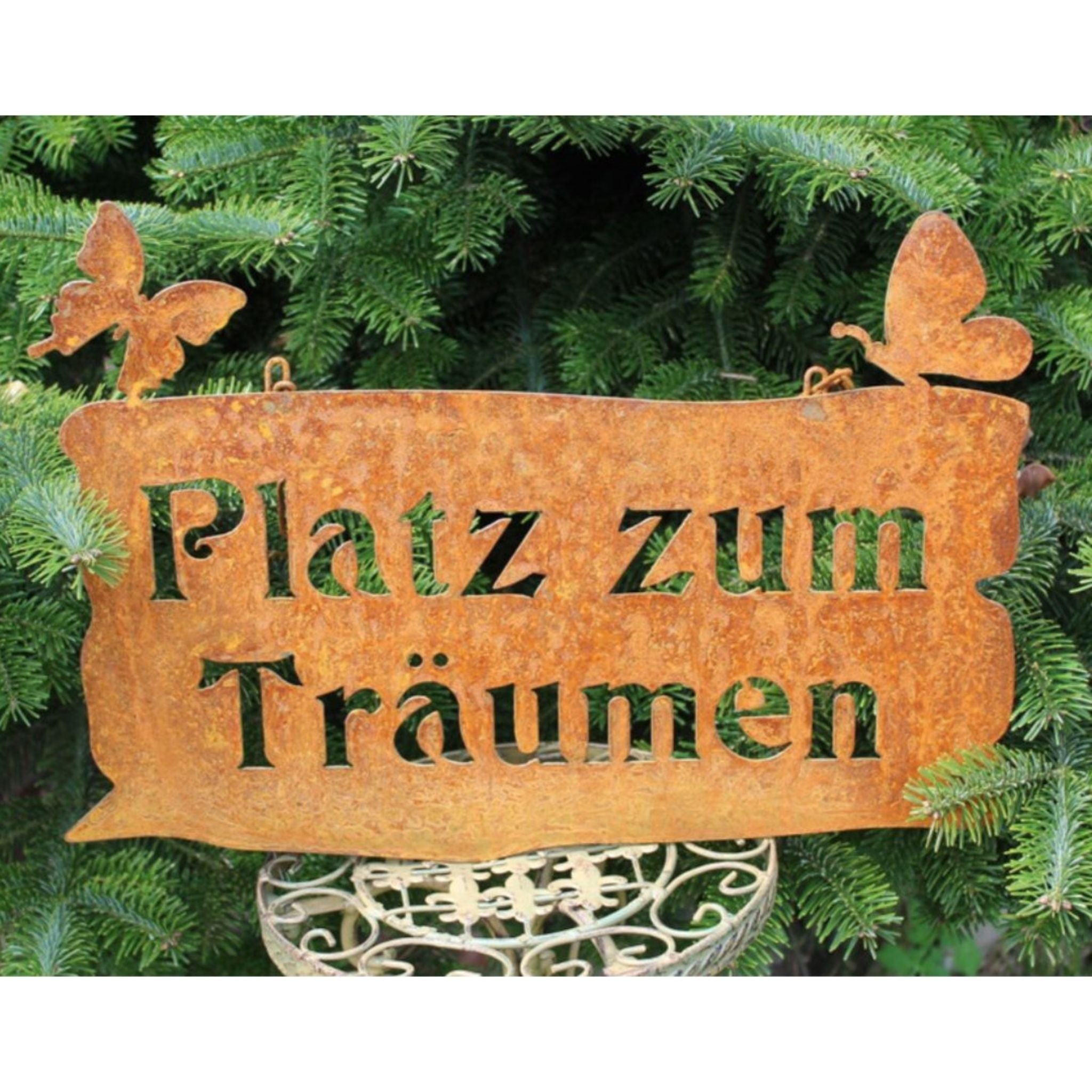 Rostschild Platz zum Träumen Dekoschild groß