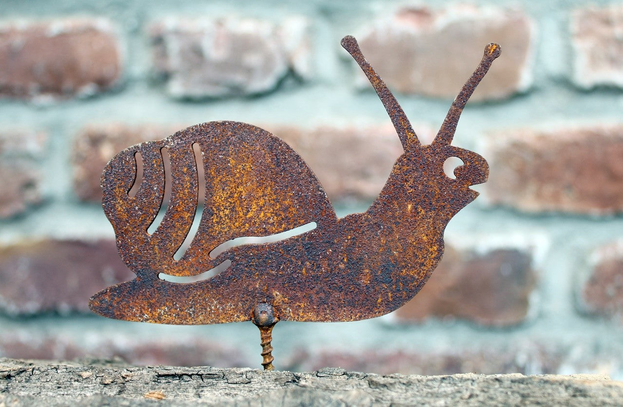 Gartenstecker Edelrost Schnecke klein