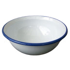 Emaille Schüssel Weiß Blau XXL im Landhausstil 36cm