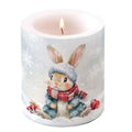 Kerze groß Bugsy Winter Hase Landhausstil