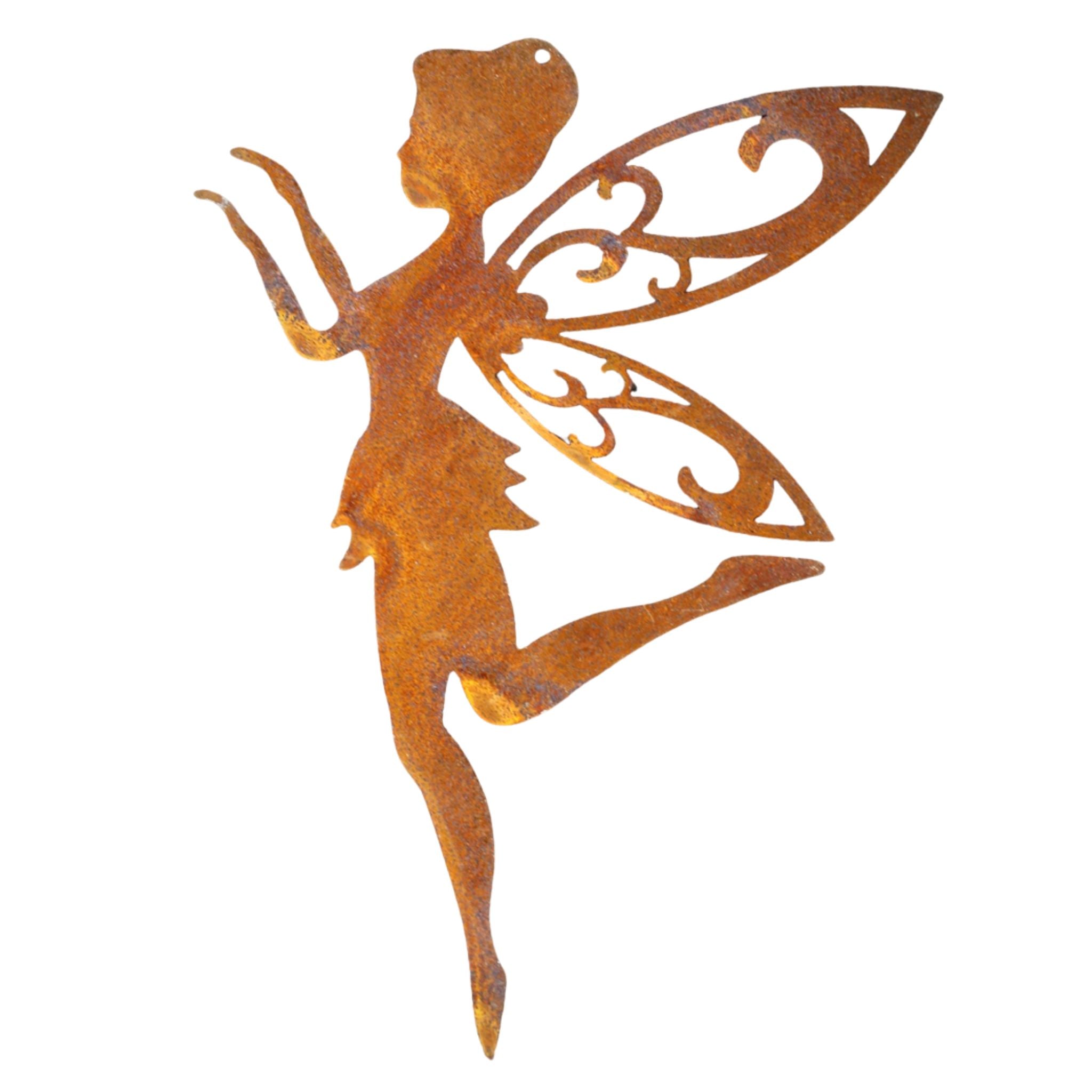 Gartenfigur Elfe tanzend Edelrost