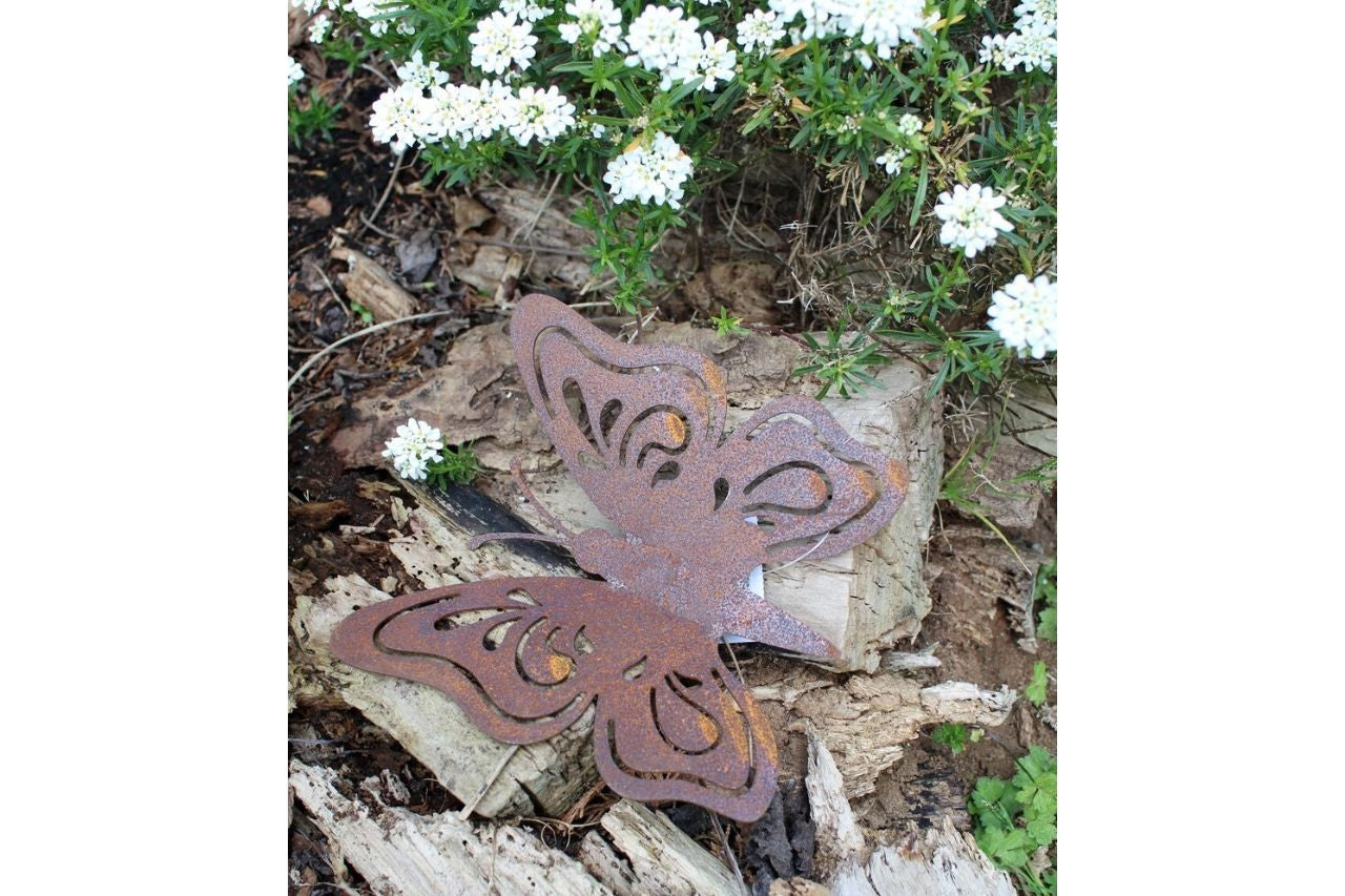 Gartenstecker Schmetterling Edelrost L