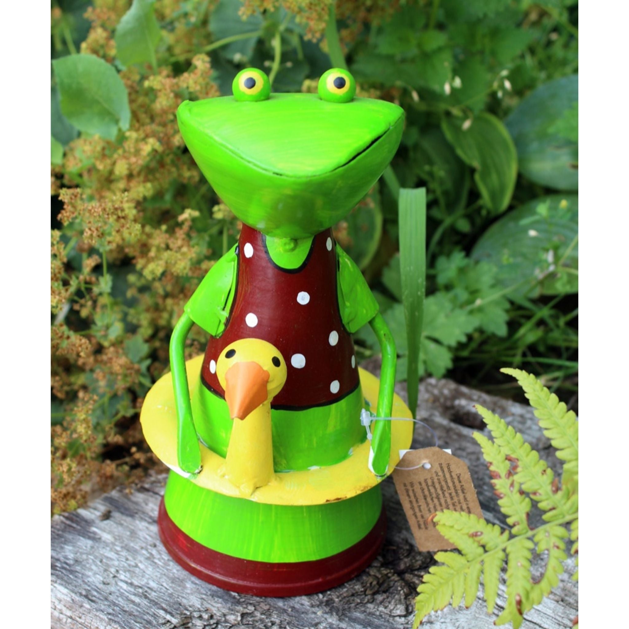 Zaunhocker Frosch mit Schwimmring Landhausstil H19 cm