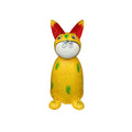 Zaunhocker Gartenfigur Katze gelb Landhausstil 21,5 cm
