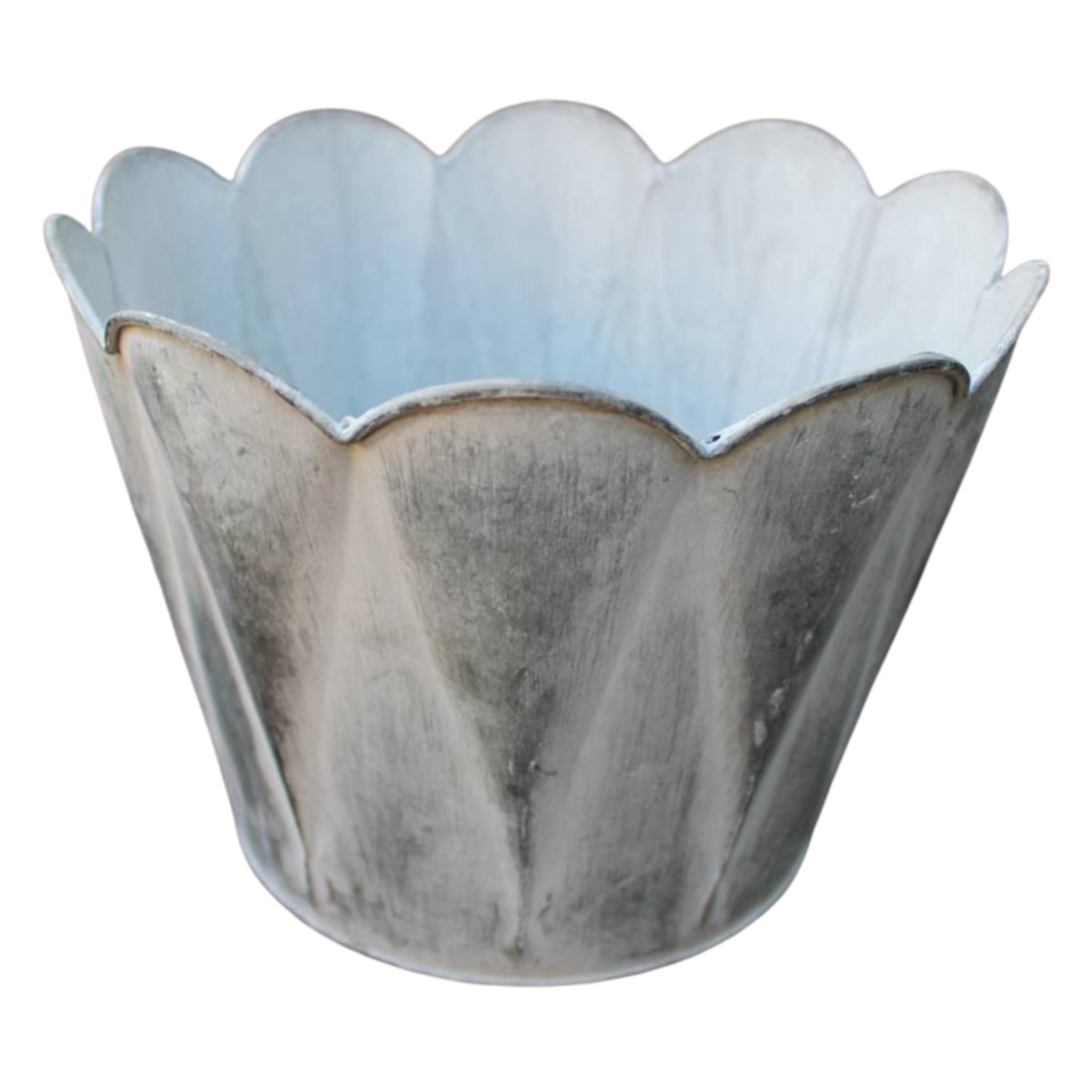 Blumentopf Shabby Chic Vintage Zinkoptik H16cm