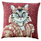 Gobelin Kissen Herzogin Katze Zierkissen 45x45cm
