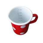 Emaille Messbecher Rot Weiß gepunktet Retro 0,5L