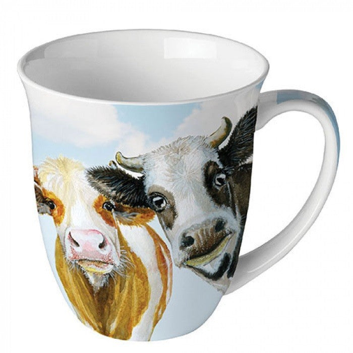 Porzellan Tasse Zwei Kühe Landhaus 0,4L
