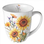 Porzellan Tasse Sonnenblumen Landhaus-Stil 0,4L
