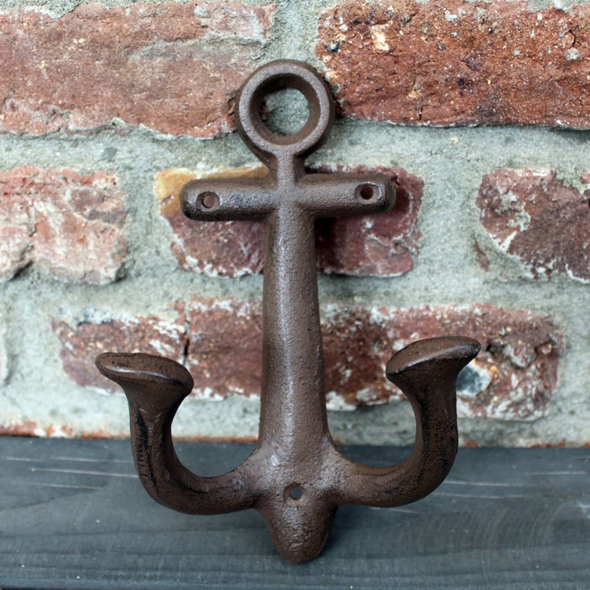 Wandhaken Anker antikbraun XL