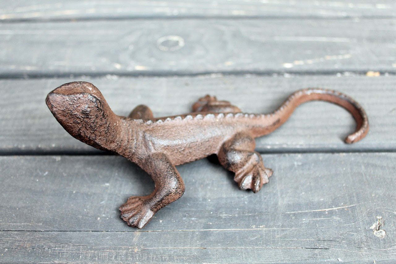 Gartenfigur Eidechse Gusseisen