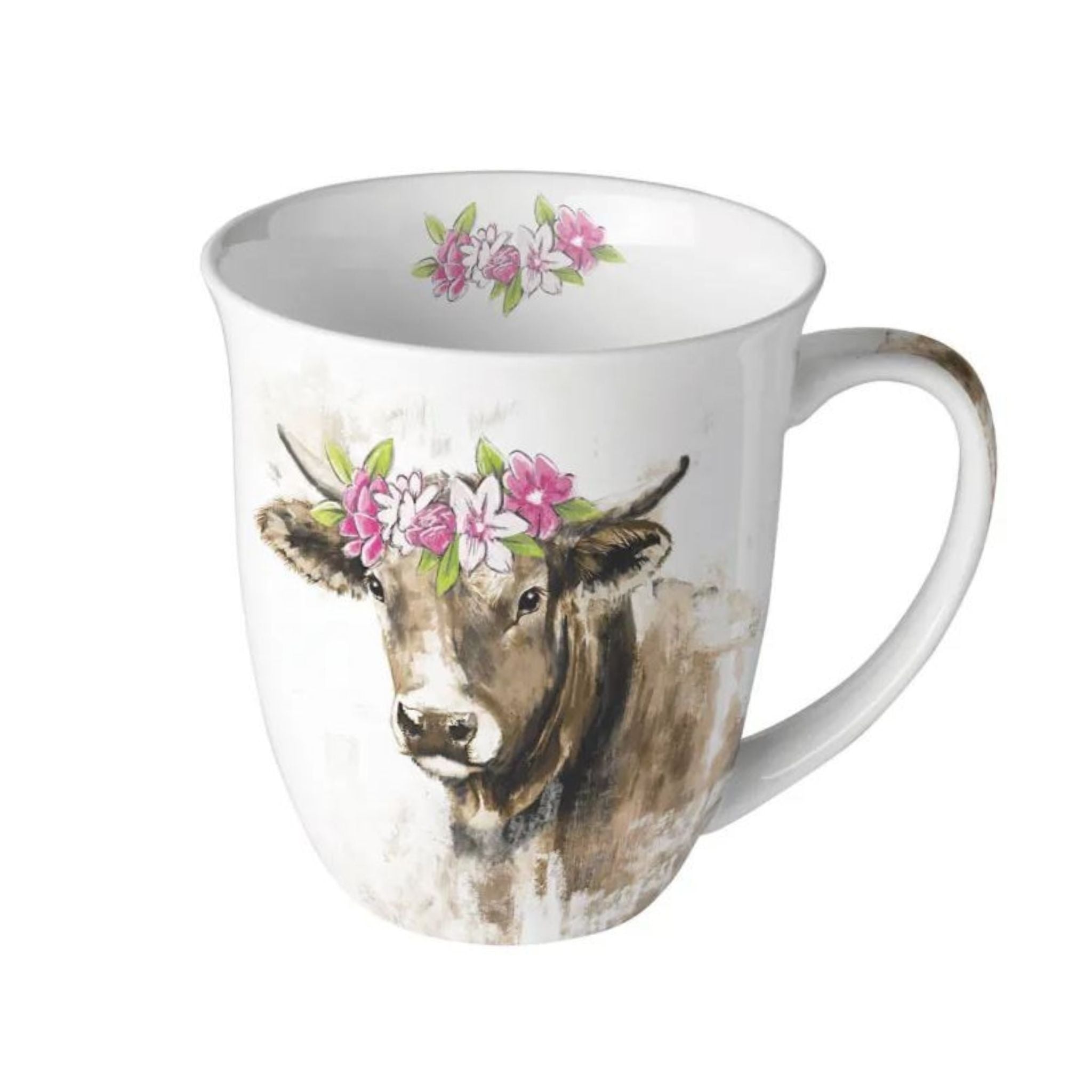 Porzellan Tasse Kuh im Alpen-Stil Landhaus 0,4L