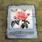 Shabby Blechschild Flowershop London Dekoschild Vintage