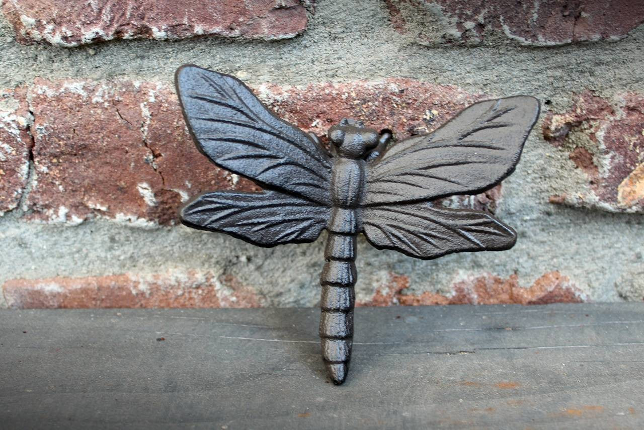 Gartenfigur Libelle Gusseisen antikbraun