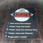 Shabby Blechschild Grillregeln Wanddeko
