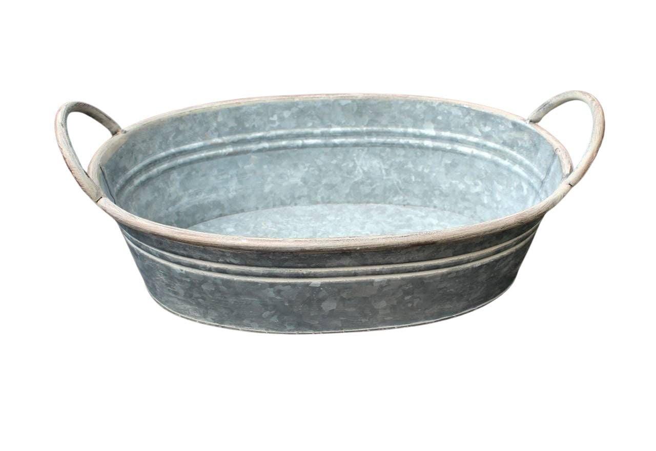 Pflanzschale oval mit Griffen Landhaus 37cm