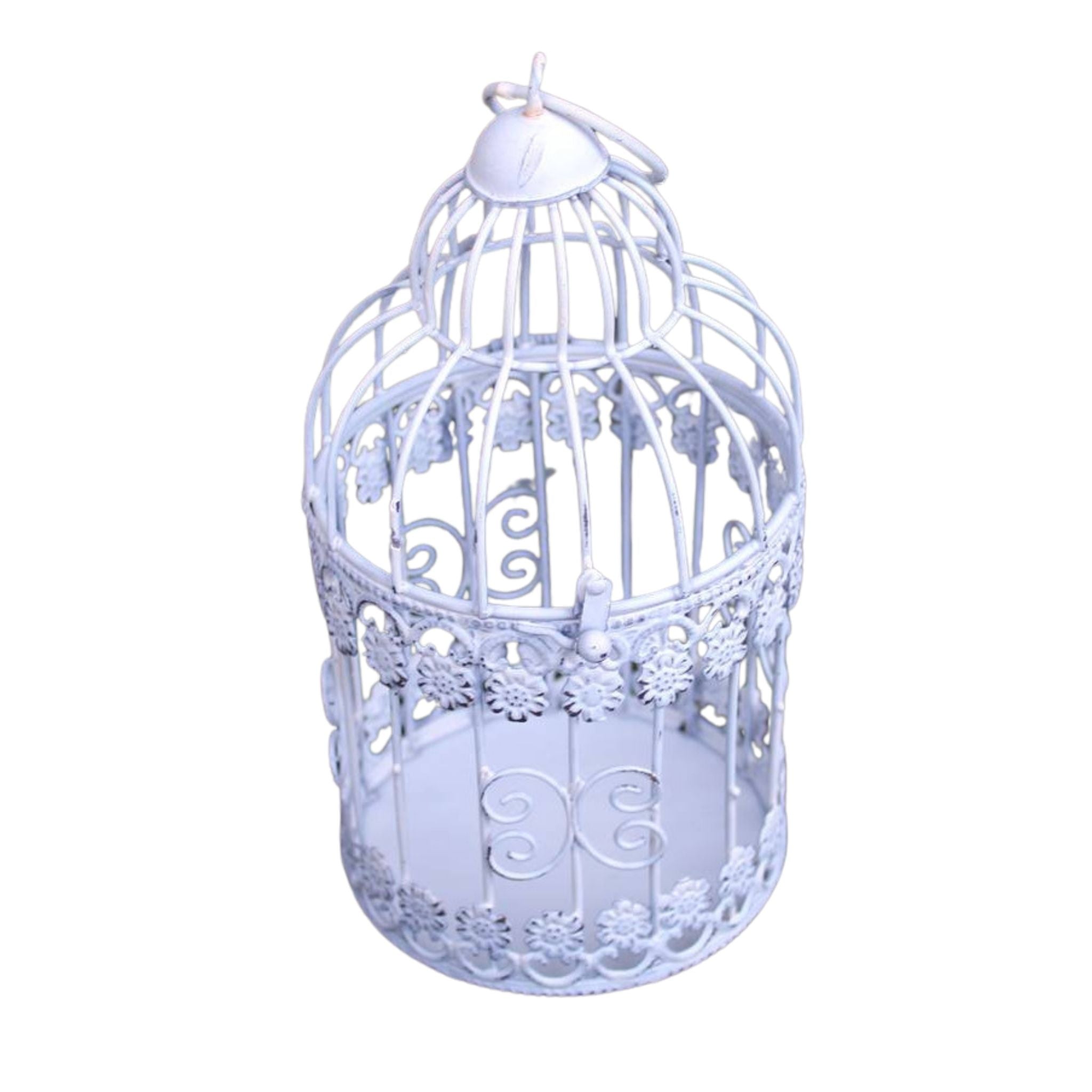 Dekokäfig Shabby Chic Weiß Vintage Landhausstil Dekoration Tischdeko