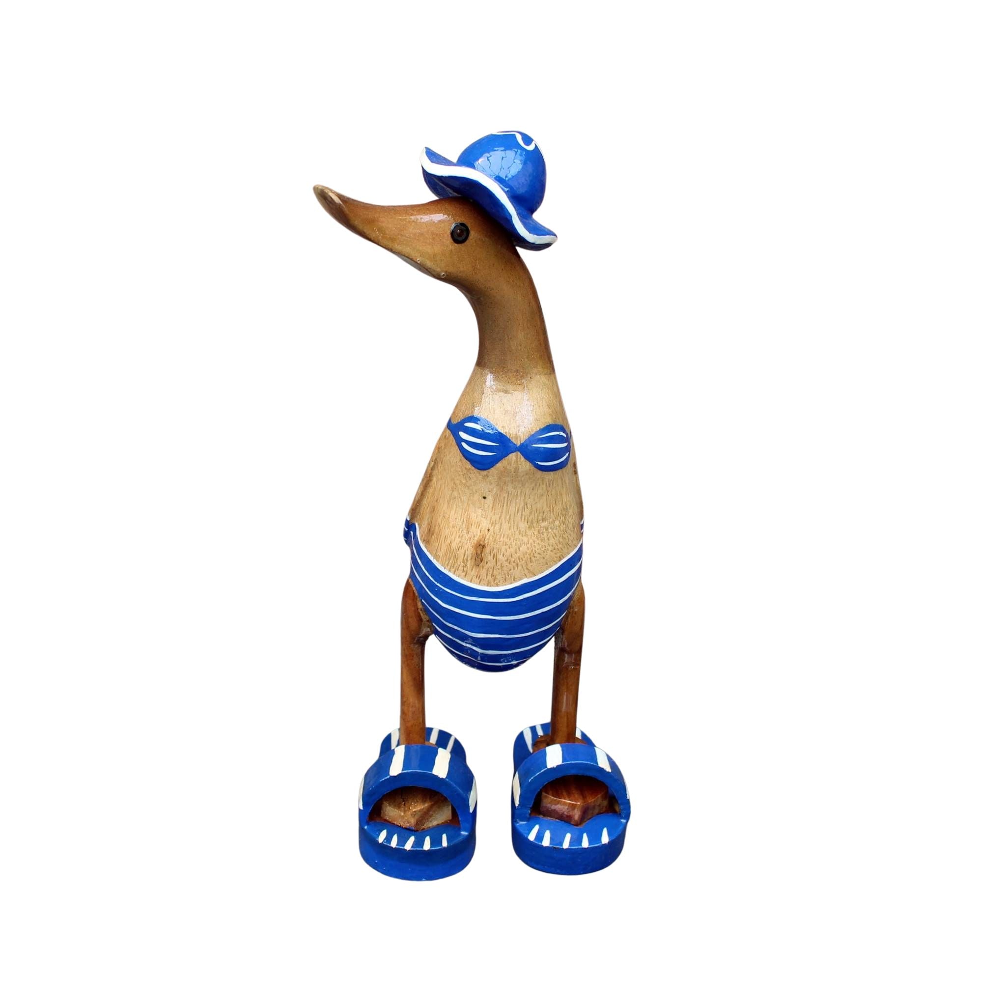 Dekofigur Bade-Ente im Bikini Bambus 27,5 cm