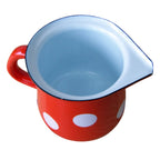Emaille Milchkännchen Rot Weiß gepunktet Vintage 0,4L