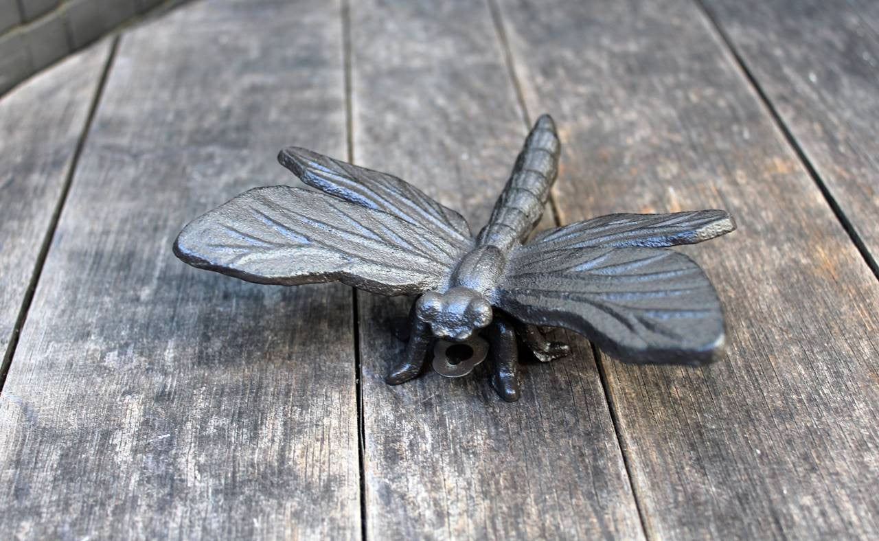 Gartenfigur Libelle Gusseisen antikbraun