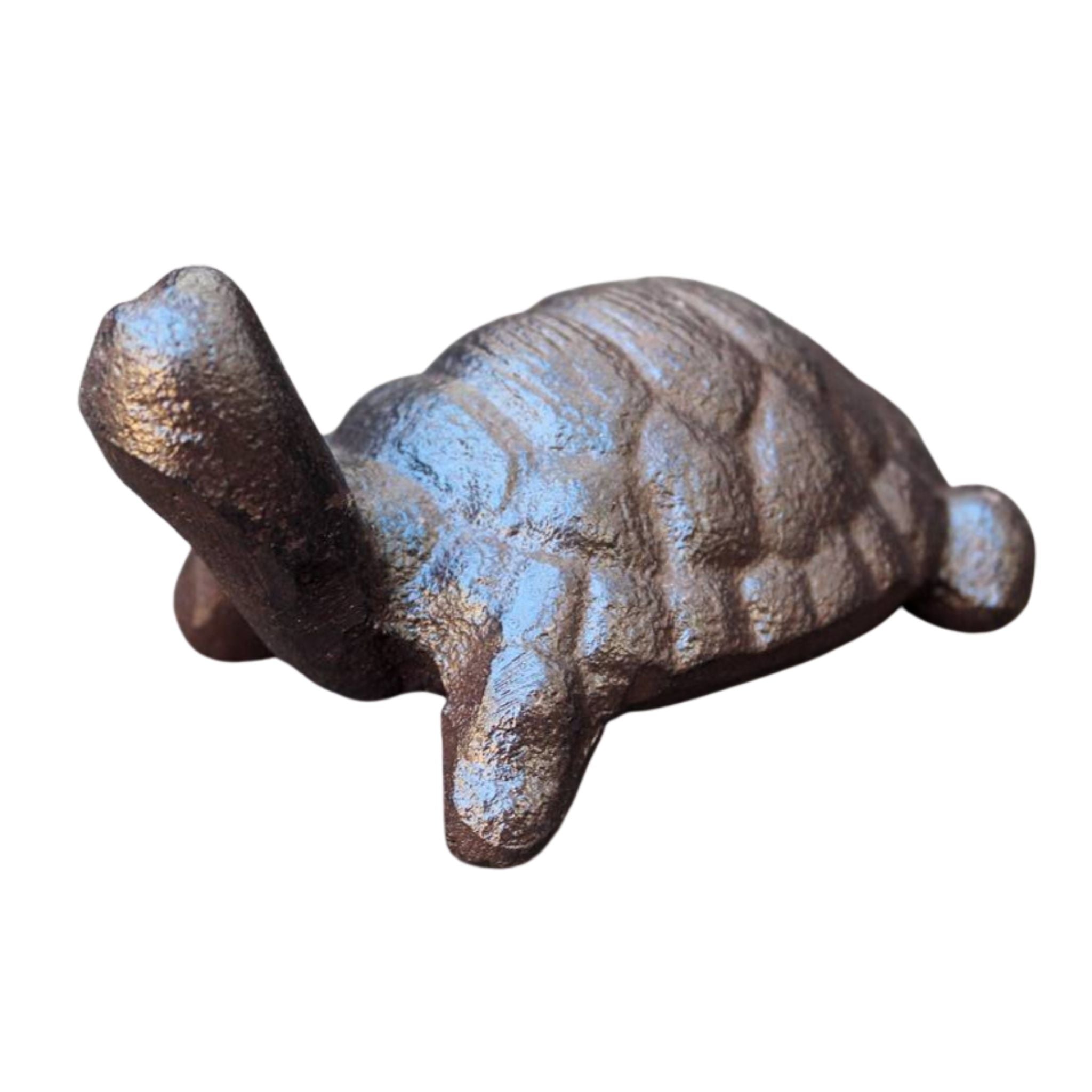 Gartenfigur Schildkröte Gusseisen Antikbraun Nostalgie 11cm