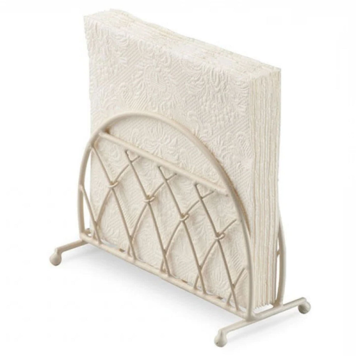 Serviettenhalter Shabby Chic Weiß aus Metall