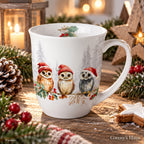 Porzellan Tasse Eulen Weihnachten 0,4 L