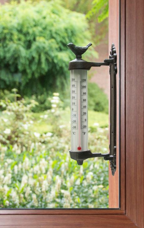 Wand Thermometer Vogel Gusseisen Landhausstil