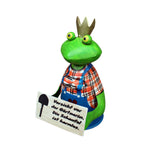 Zaunhocker Frosch Gärtnerin Metall handbemalt Figur 21,5 cm