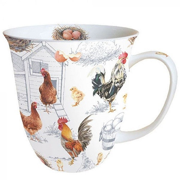 Porzellan Tasse Hühnerfarm Landhaus 0,4L