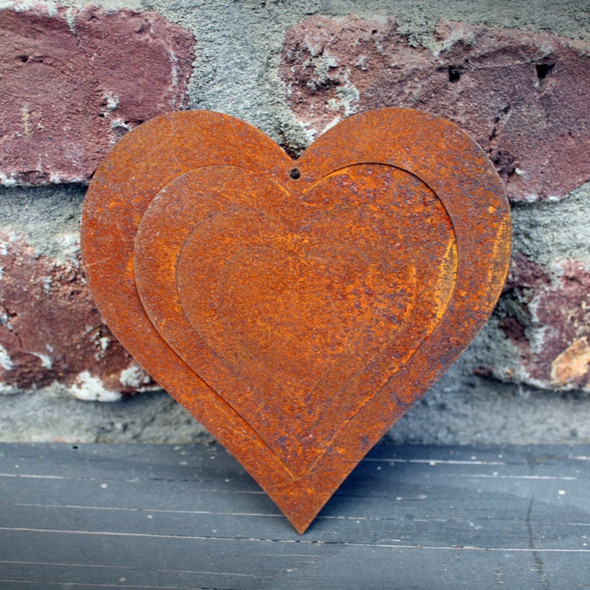 Gartendeko Edelrost Herz 3D