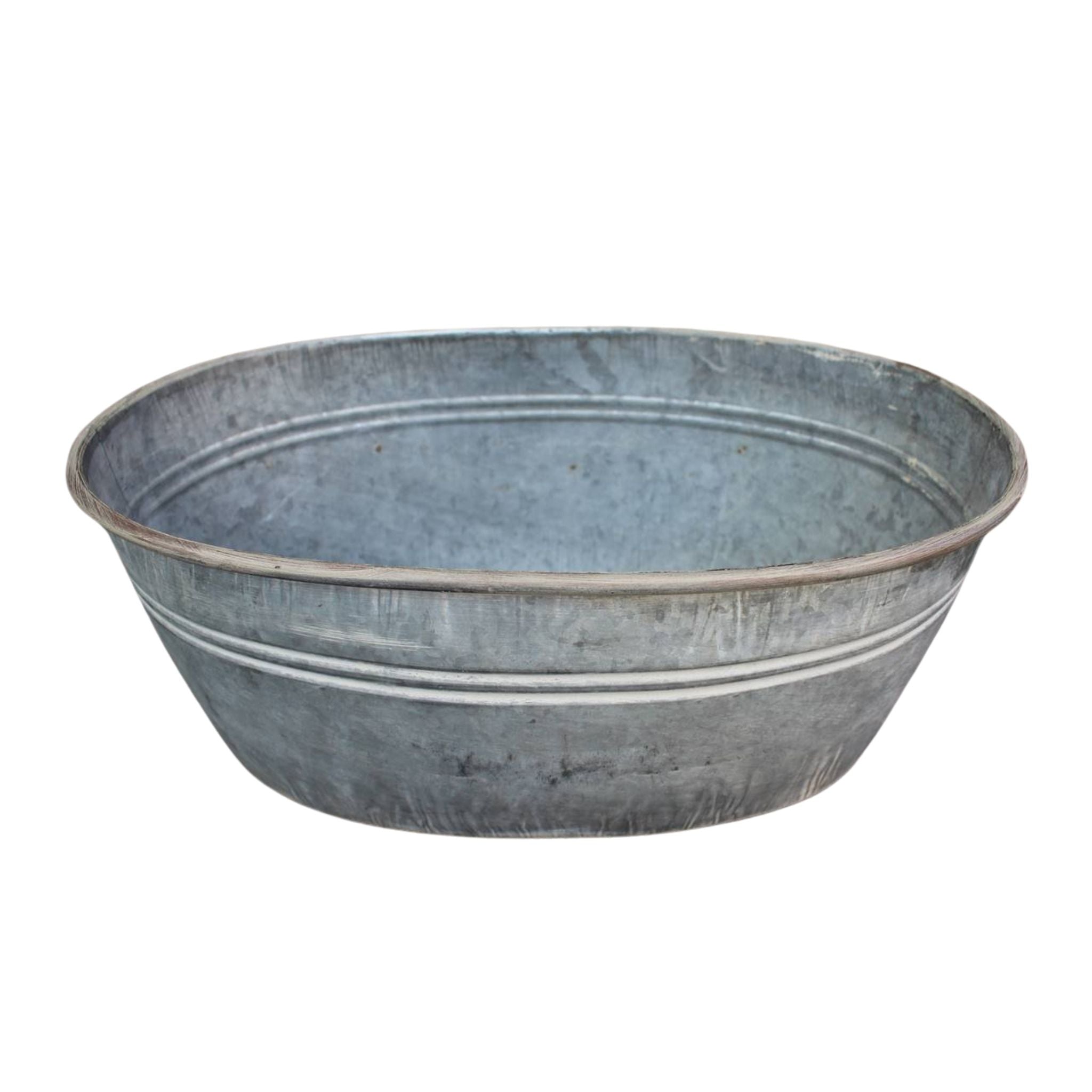 Zink Pflanzkübel bauchig Vintage Pflanzschale L44cm