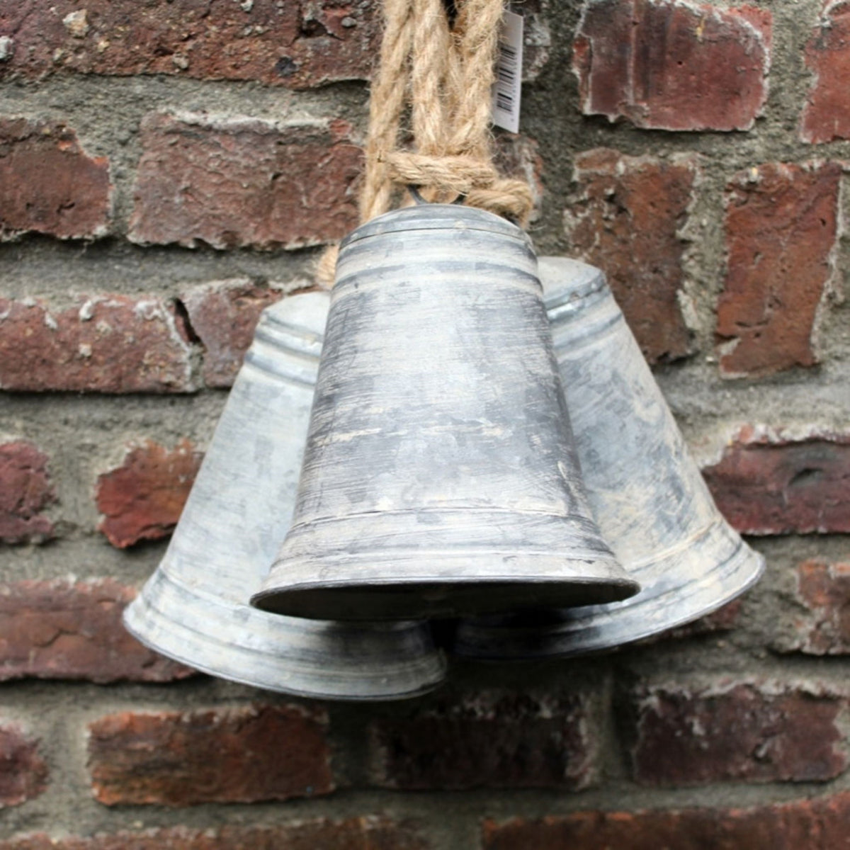 Zinkglocke Dekoglocke mit Seil zum Aufhängen 20 cm