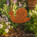 Gartenstecker Schnecke Edelrost Landhaus-Stil 40cm