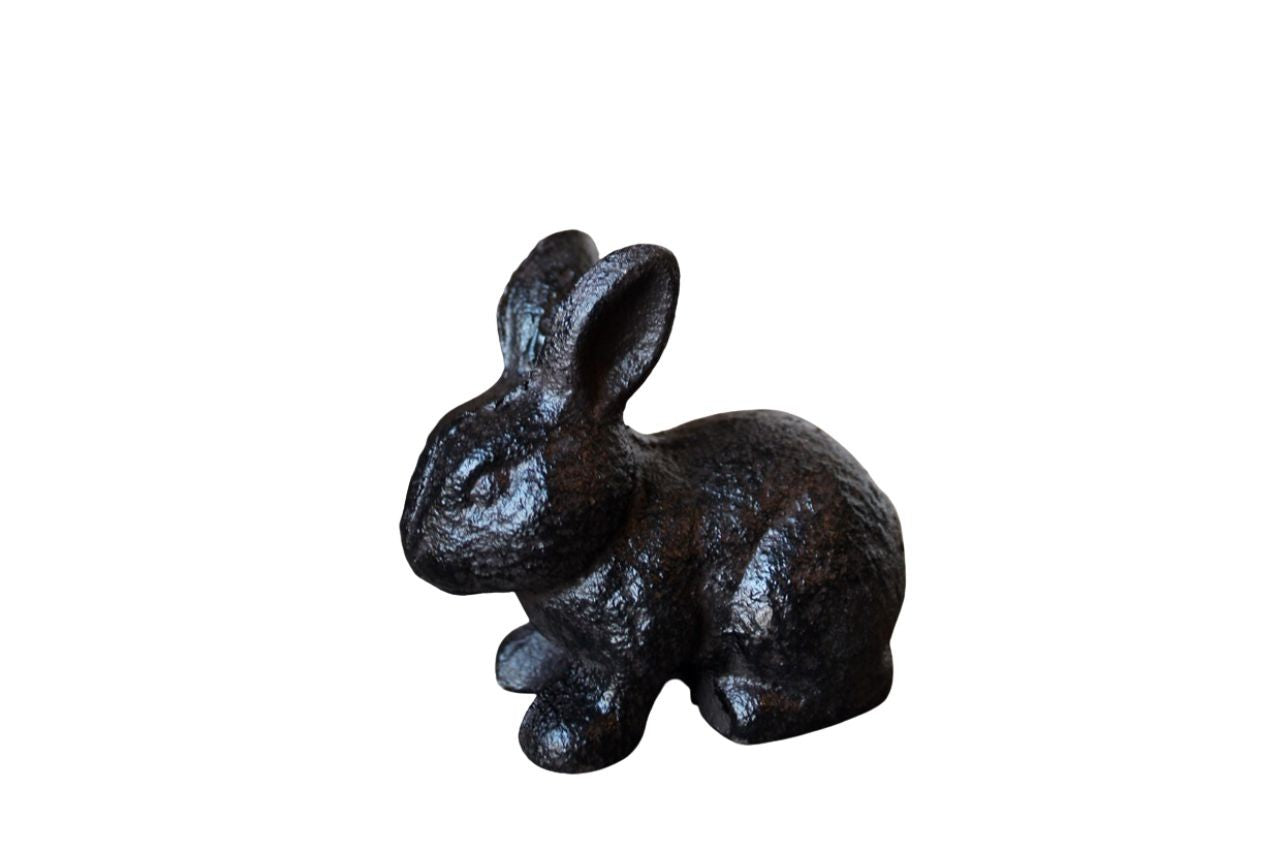 Gartenfigur Hase antikbraun