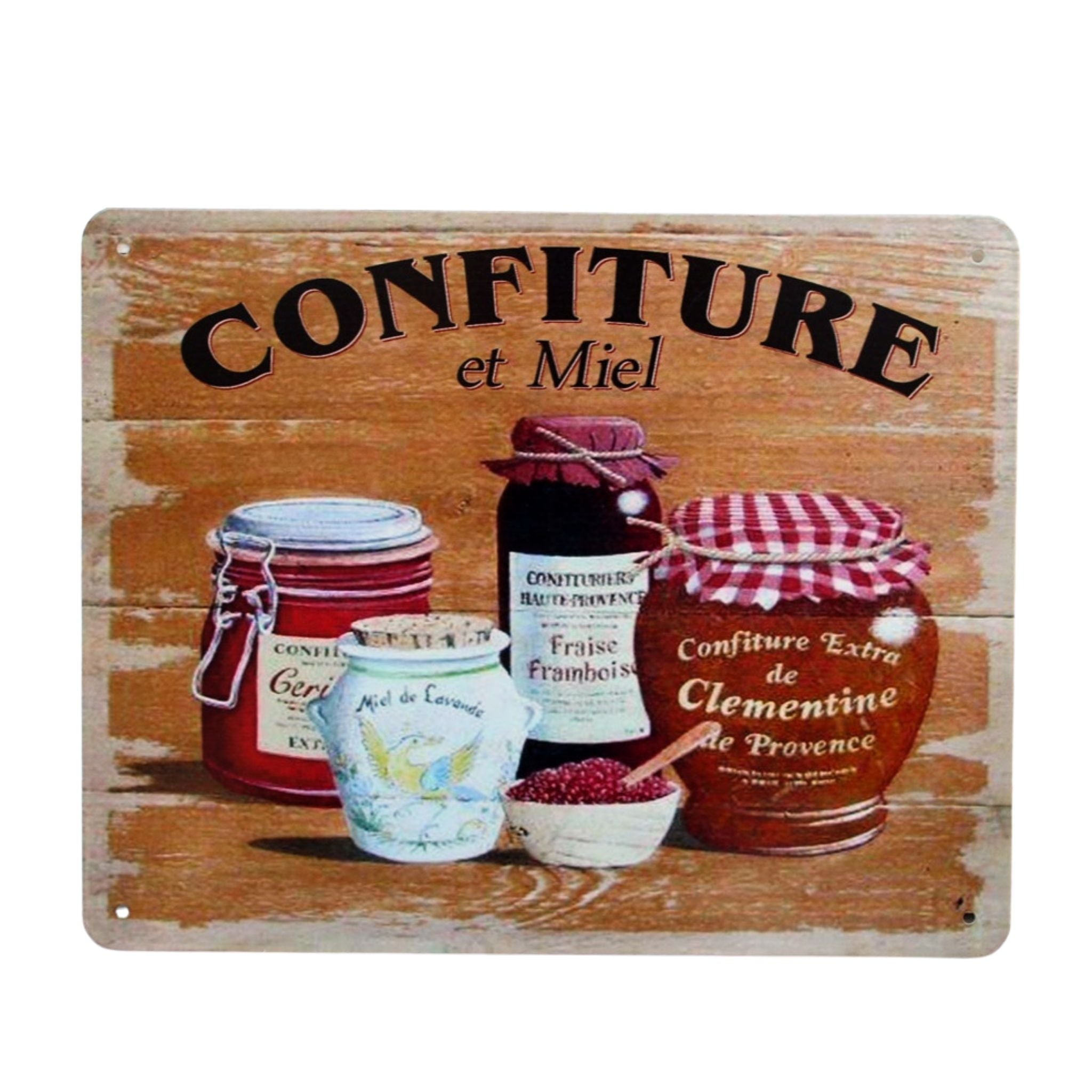 Shabby Blechschild Marmelade & Honig Retro 25x20cm