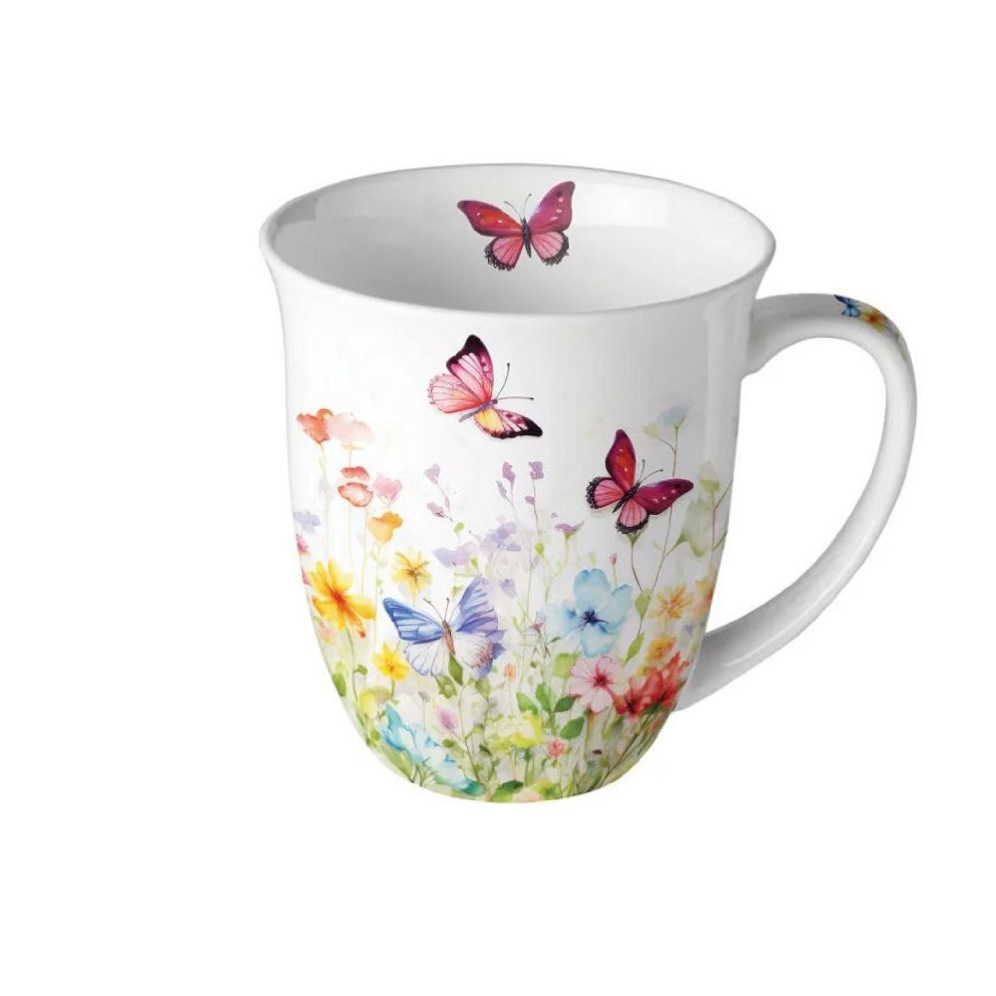 Porzellan Tasse Bunte Schmetterlingswiese 0,4L