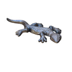 Deko Eidechse aus antikbraunem Gusseisen Gartenfigur 22cm